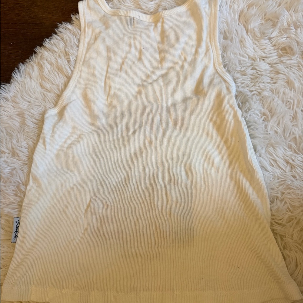 The Laundry Room womens “Little Miss America" White Graphic Tank Top - Picture 3 of 3